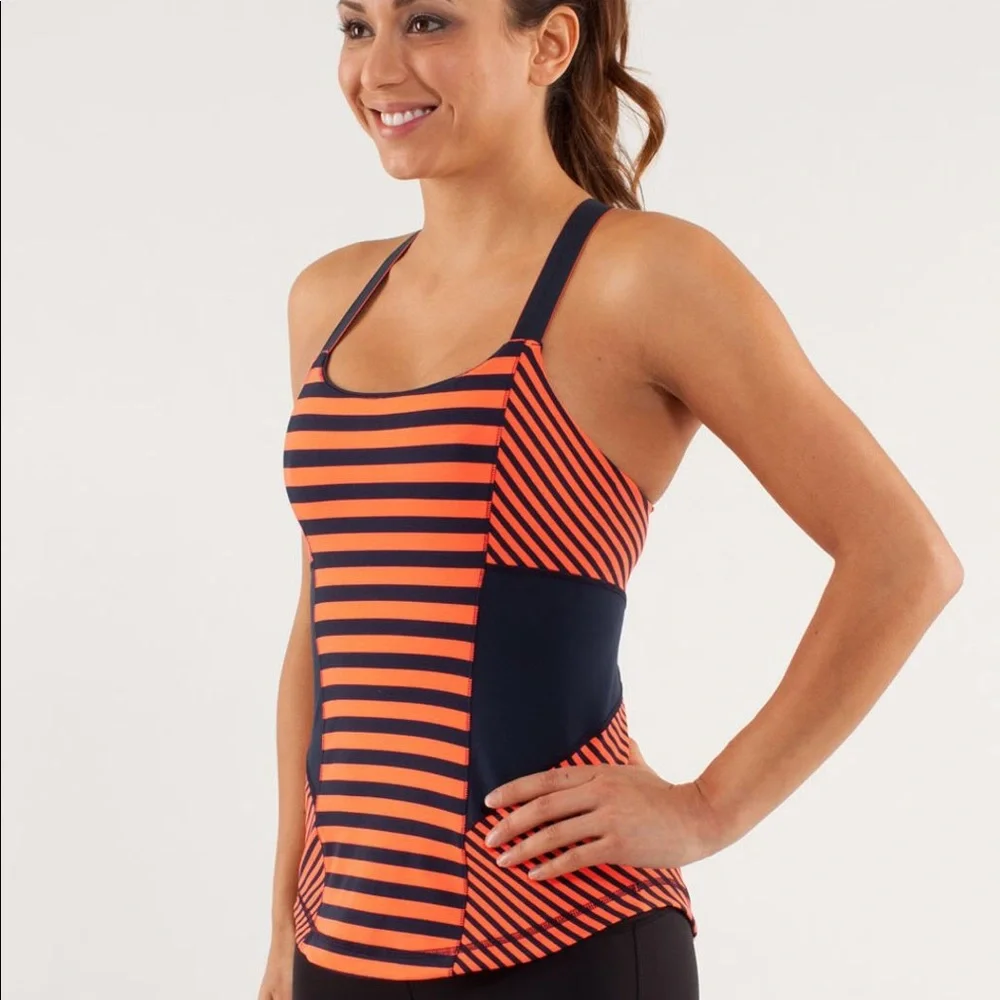 Lululemon Work It Out Tank Sea Stripe Light Flare
